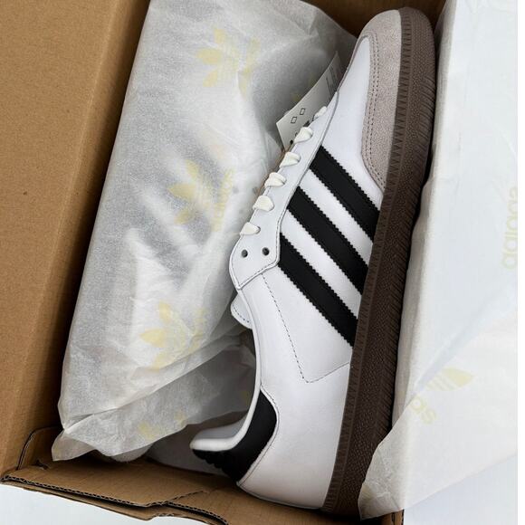 Adidas Men's Cloud White Core Black Gum Samba Original Shoes Size 10 - Picture 8 of 14